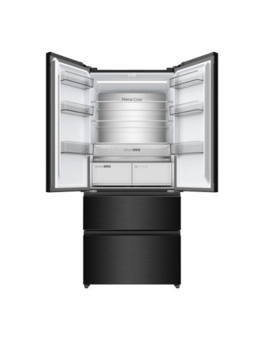 Frigorífico francés 190x84 cm 2 puertas 2 cajones E Dark Inox