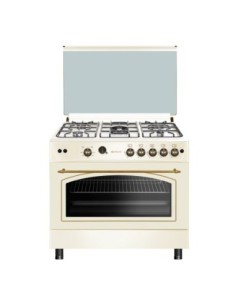 Cocina de gas butano 90 cm Rústica Crema