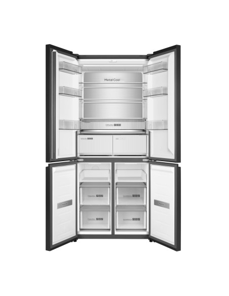 Frigorífico cuatro puertas 190x84 cm E Cristal Negro