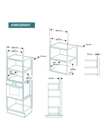 Microondas integrable con Grill 20 litros...