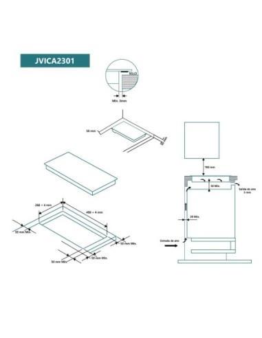 Vitrocerámica 30 cm 2 zonas de cocinado