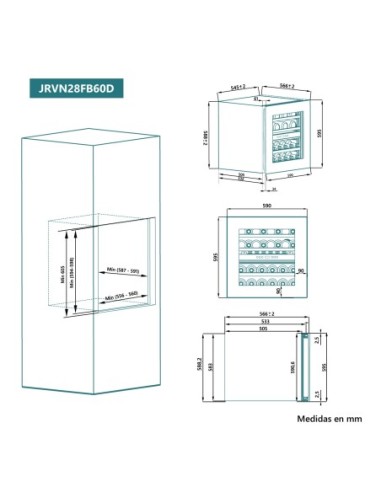 Vinoteca 60x59 cm 28 botellas total integración
