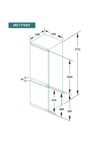 Frigorífico combi integrable 177x54 cm E