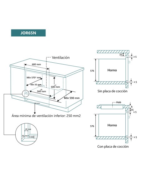 Horno 8 funciones y AquaClean Cristal Negro
