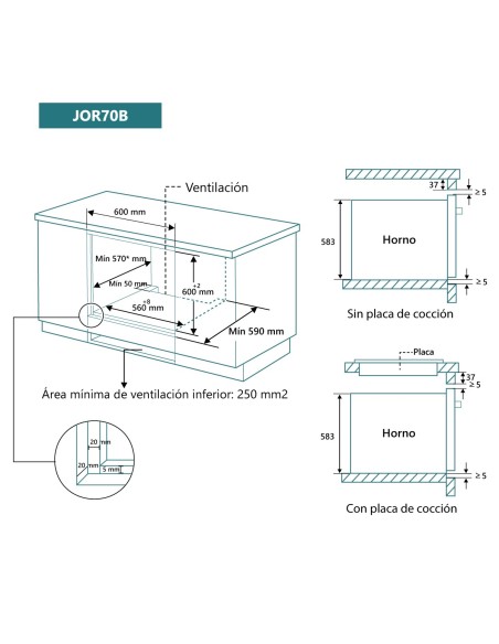 Horno 8 funciones Cristal Blanco
