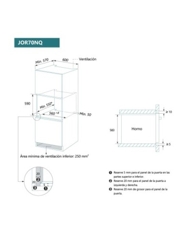 Horno 11 funciones pirolítico con función AirFry Cristal Negro