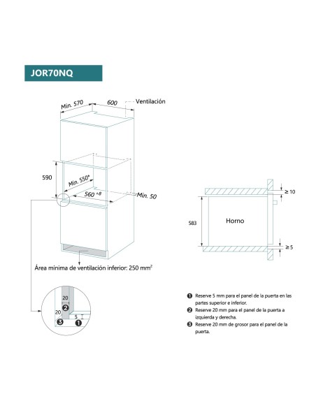 Horno 11 funciones pirolítico con función AirFry Cristal Negro