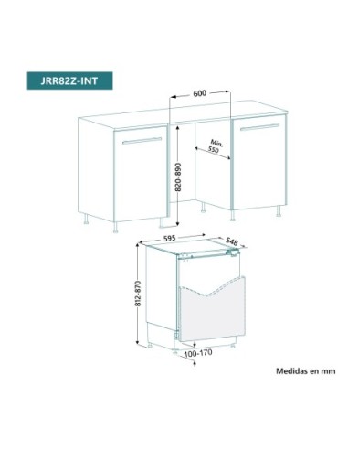 Frigorífico bajo encimera de 1 puerta integrable 82x60 cm E Blanco