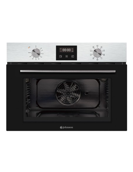 Horno 8 funciones 45 cm Inox y Cristal Negro