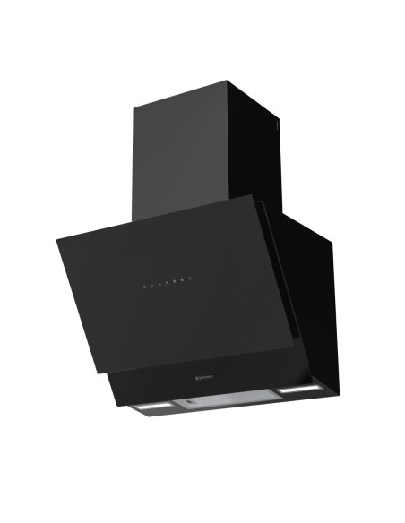Campana de pared inclinada 60 cm Cristal Negro