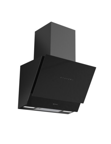 Campana de pared inclinada 60 cm Cristal Negro