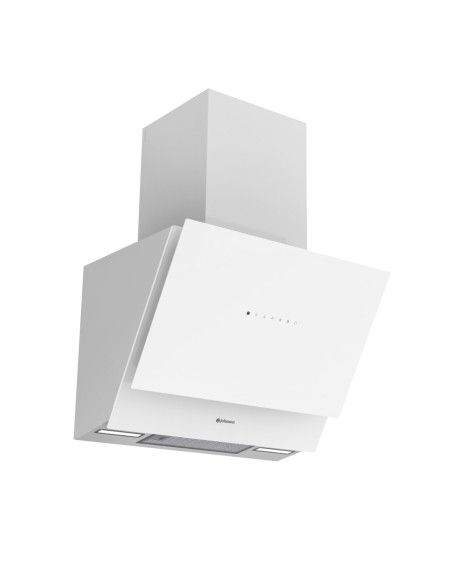 Campana de pared inclinada 60 cm Cristal Blanco