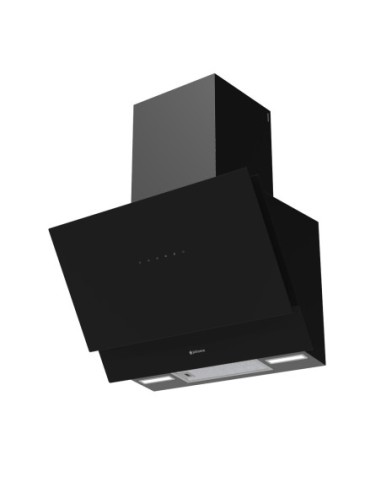 Campana de pared inclinada 70 cm Cristal Negro