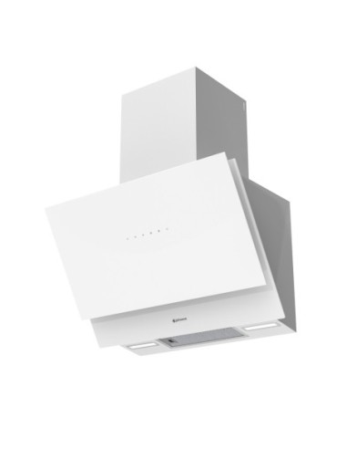 Campana de pared inclinada 70 cm Cristal Blanco
