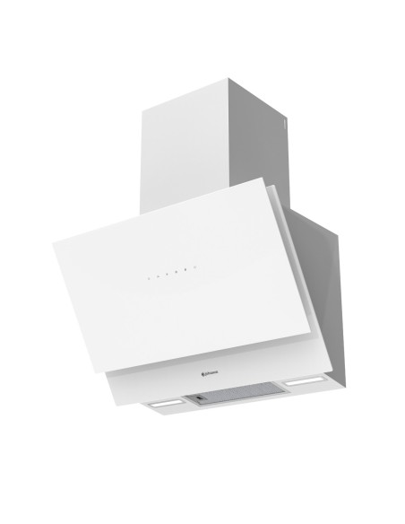 Campana de pared inclinada 70 cm Cristal Blanco