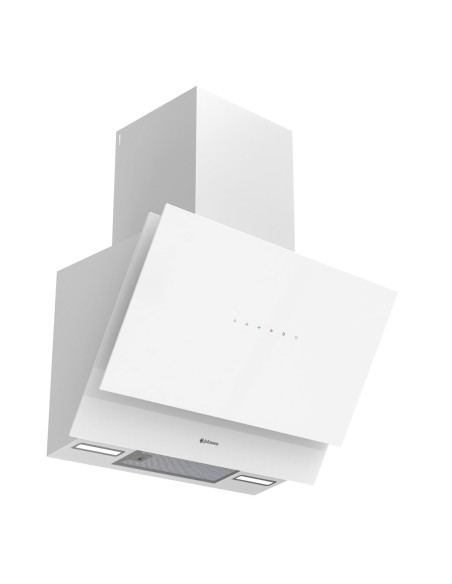 Campana de pared inclinada 70 cm Cristal Blanco
