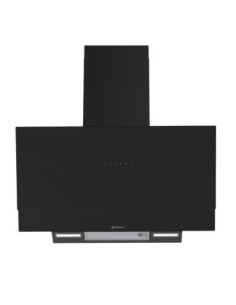 Campana de pared inclinada 90 cm Cristal Negro
