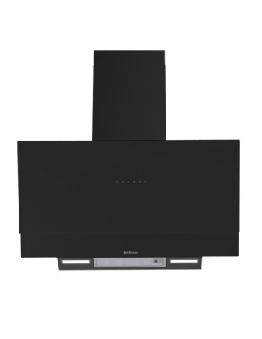 Campana de pared inclinada 90 cm Cristal Negro
