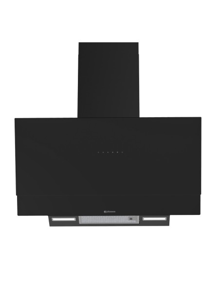 Campana de pared inclinada 90 cm Cristal Negro