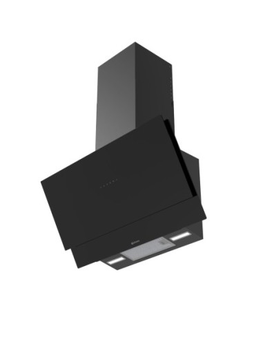Campana de pared inclinada 90 cm Cristal Negro