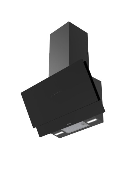 Campana de pared inclinada 90 cm Cristal Negro