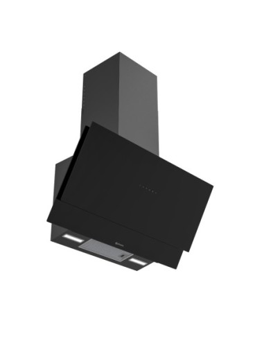 Campana de pared inclinada 90 cm Cristal Negro