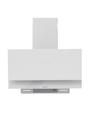Campana de pared inclinada 90 cm Cristal Blanco
