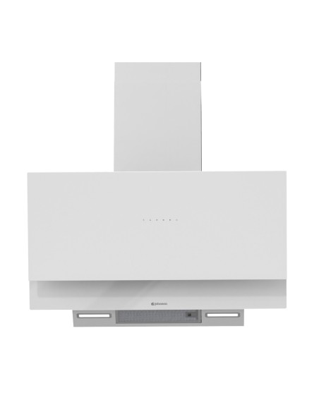 Campana de pared inclinada 90 cm Cristal Blanco