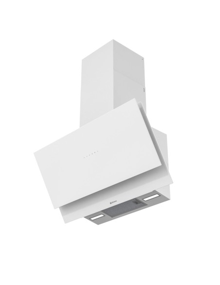 Campana de pared inclinada 90 cm Cristal Blanco