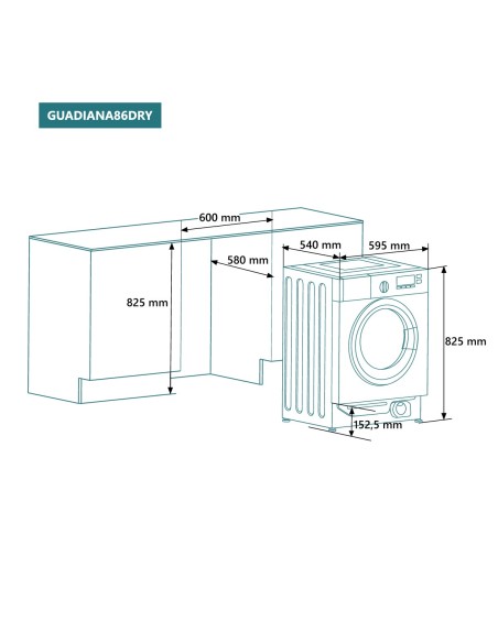 Lavasecadora integrable 8/6 Kg E/B