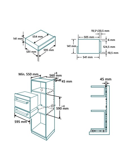 Cajón Calientaplatos Cristal Negro