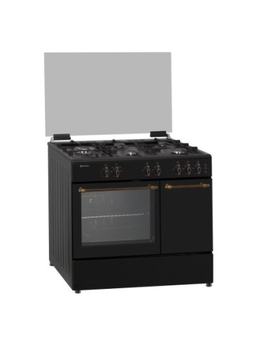 Cocina de gas butano 90 cm Rústica Negra