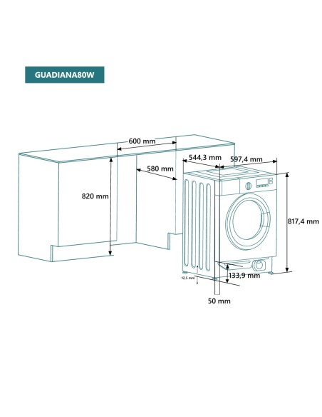 Lavadora integrable 8 Kg A