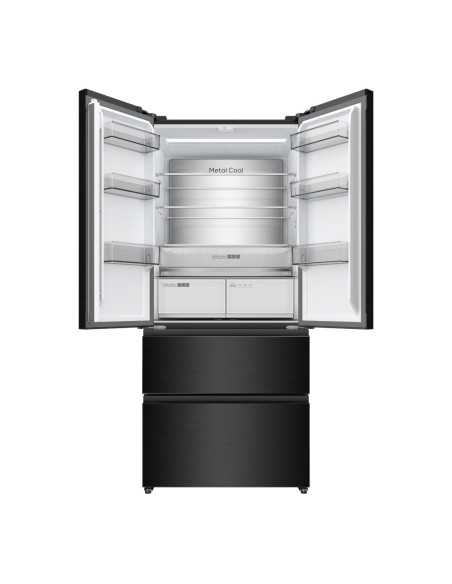 Frigorífico francés 190x84 cm 2 puertas 2 cajones E Dark Inox
