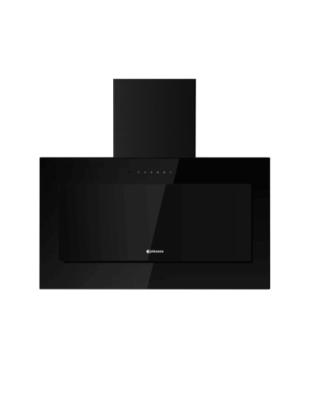 Campana de pared inclinada 90 cm Cristal Negro