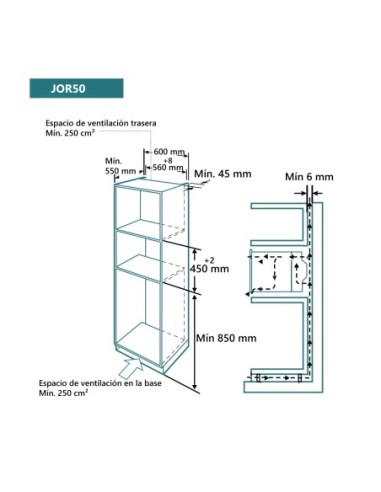Horno 11 funciones 45 cm Cristal Negro