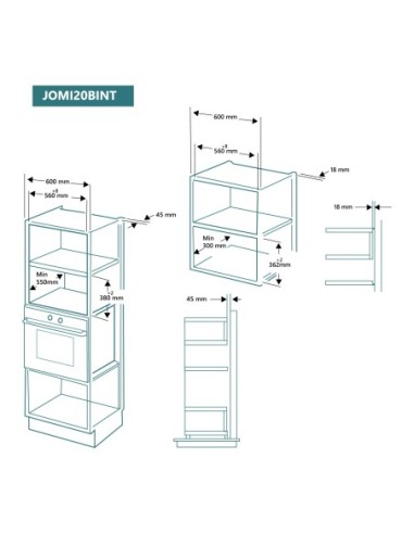 Microondas integrable con Grill 20 litros...