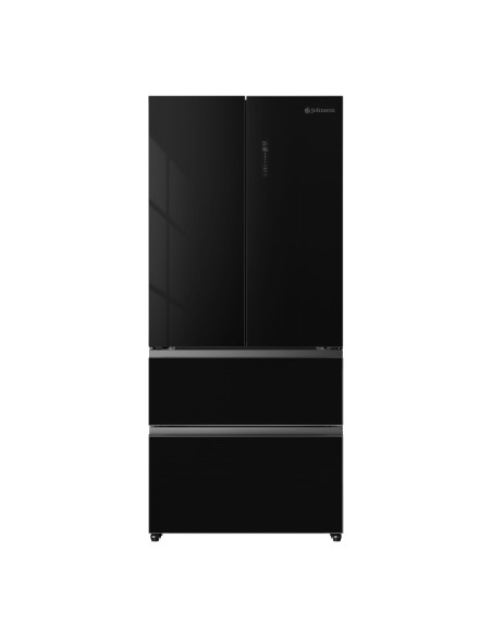 Frigorífico francés 190x84 cm 2 puertas 2 cajones E Cristal Negro