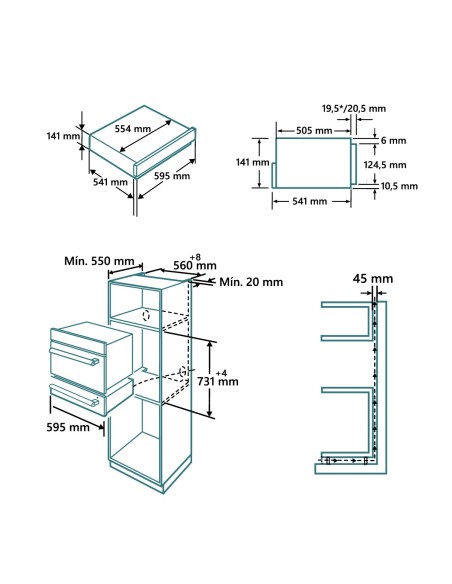 Cajón Calientaplatos Cristal Negro