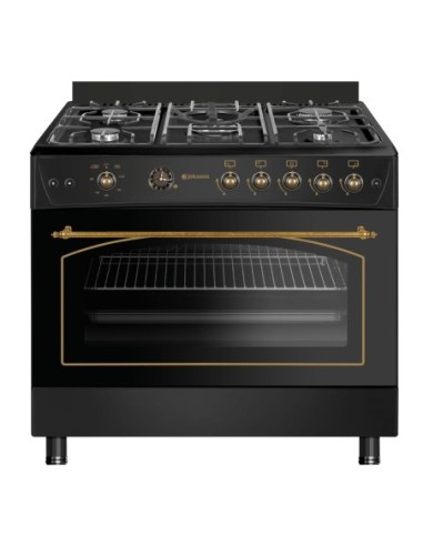 Cocina de gas butano 90 cm Rústica Negra